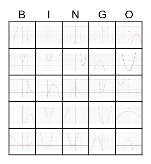 Parabola Bingo Card