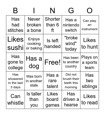 FIND SOMEONE WHO... Bingo Card