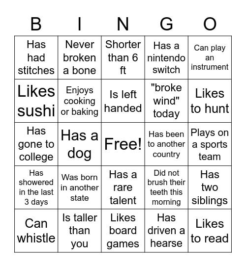 FIND SOMEONE WHO... Bingo Card