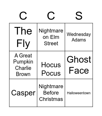 Halloween Virtual Happy Hour Bingo Card