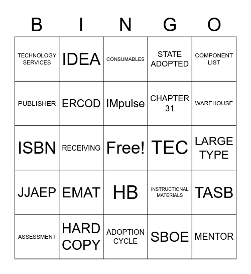 LINGO Bingo Card