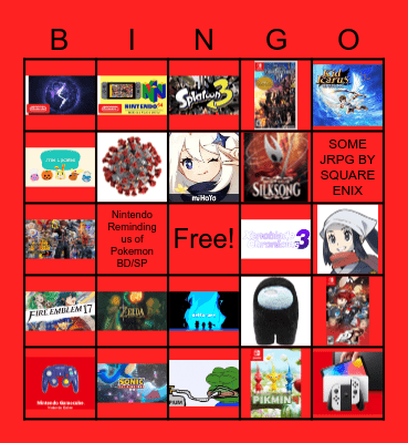 Dylan's Nintendo Direct Bingo Card