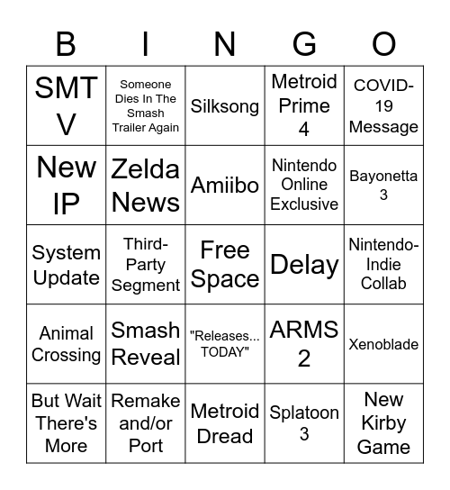 9/23 Direct Bingo Card