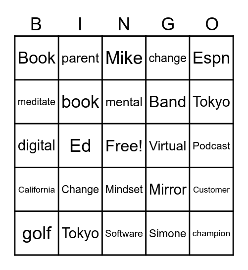 Bronwyn Bingo Card