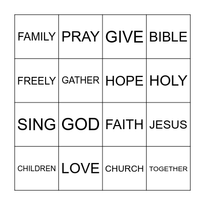 Church Bingo Card