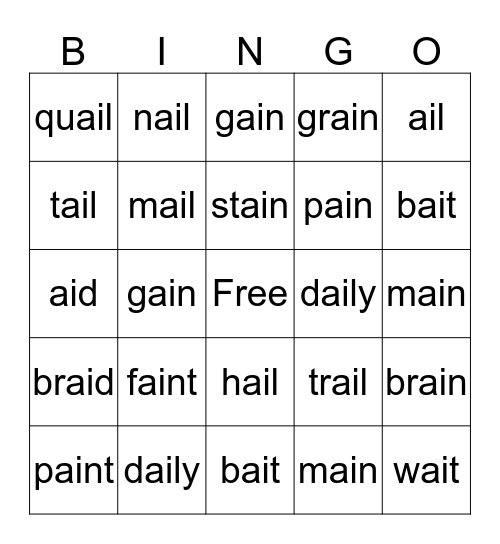 AI Words Bingo Card