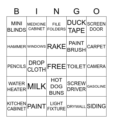 SALES TAX BINGO Card