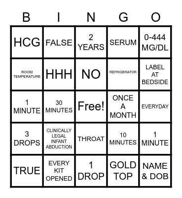 LABORATORY Bingo Card