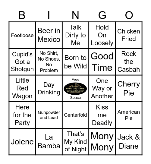 K Pub Little Country & Rock Bingo Card