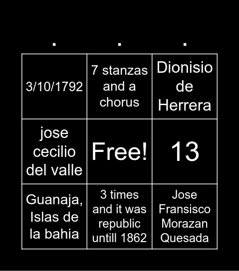 patriotism Bingo Card