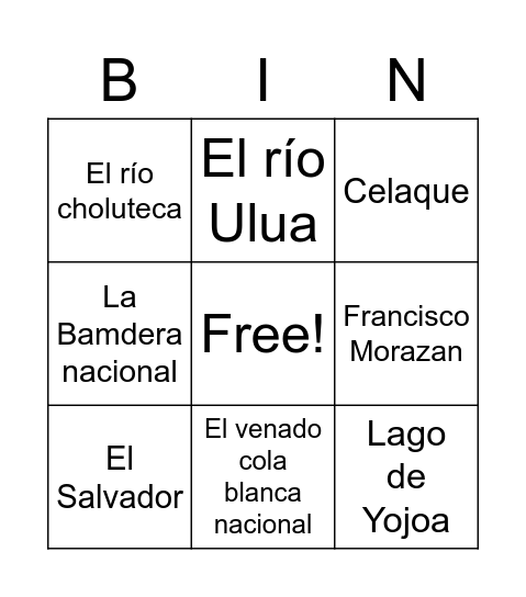 Patriotism Bingo Card