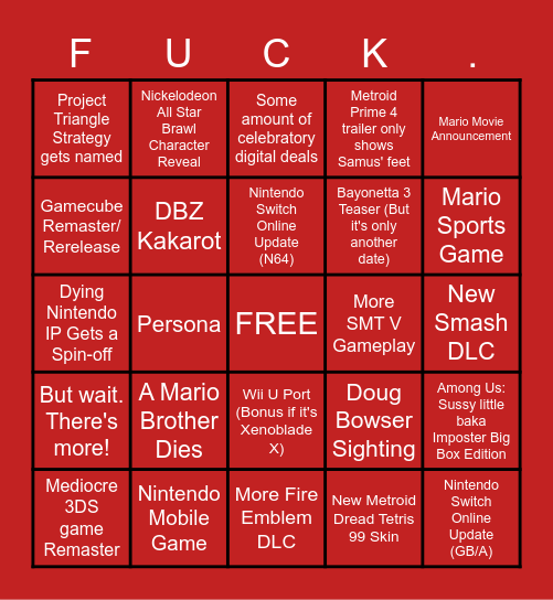 Suprise September Direct Bingo Card