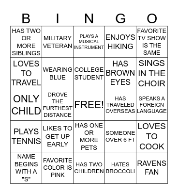 SARAH'S HOPE BINGO Card