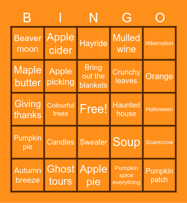 IT'S FALL Y'ALL Bingo Card
