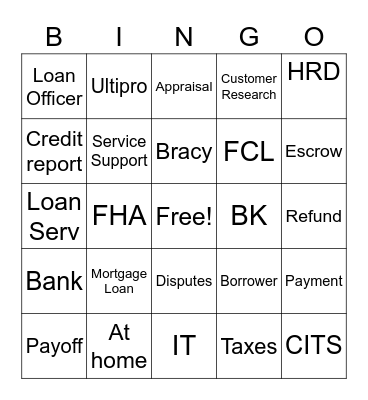 CARRINGTON Bingo Card