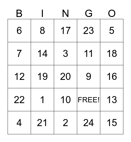 Test Taking Bingo  Bingo Card