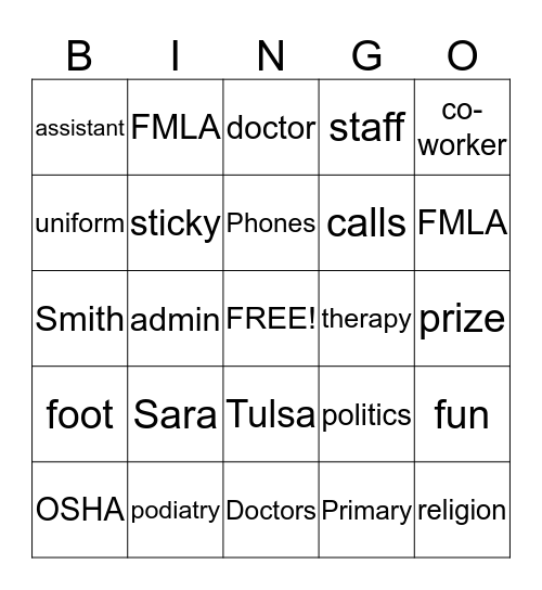 Staff Meeting Bingo Sheet  Bingo Card