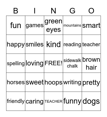Ms. Mounts  Bingo Card