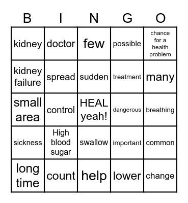 Plain Language BINGO Card
