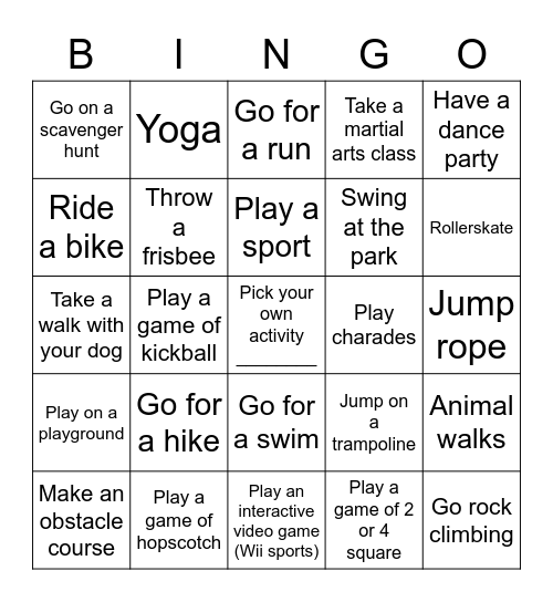 Happy Physical Therapy Month! Bingo Card