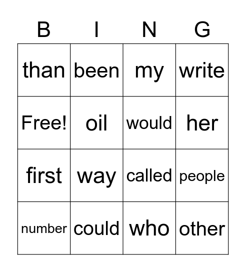 Bingo Set D1 Bingo Card