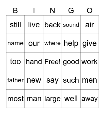 am Bingo Card