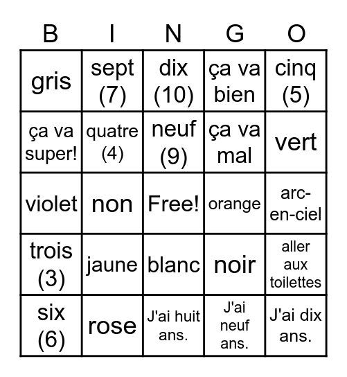 4,5 Bingo Card