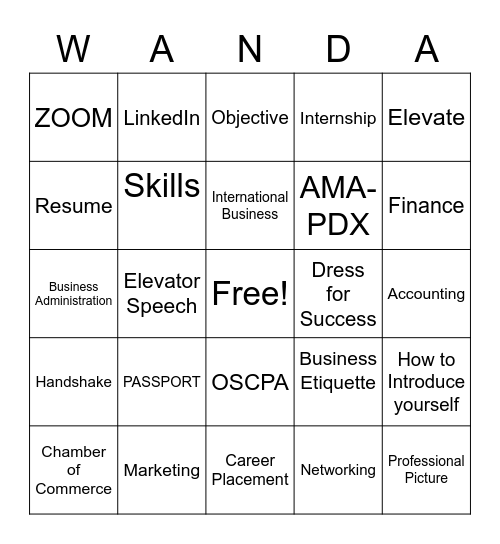 PLACEMENT SERVICES Bingo Card