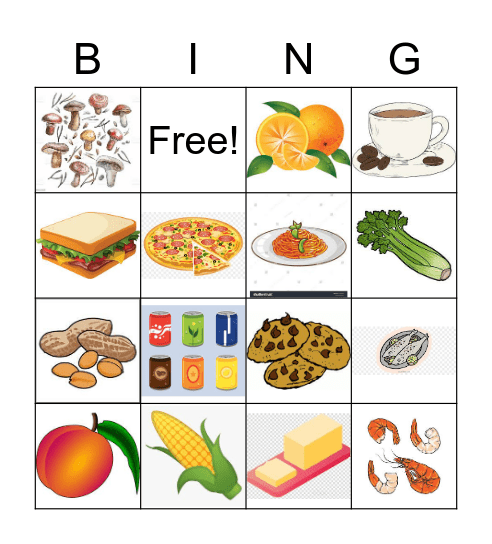 Food Bingo Card