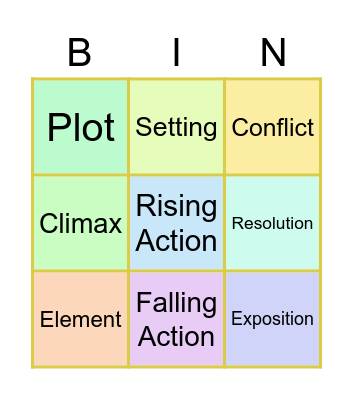 Plot Elements Bingo! Bingo Card