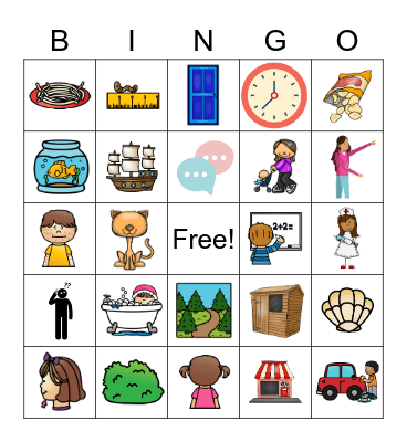 Digraph Pictures Bingo Card