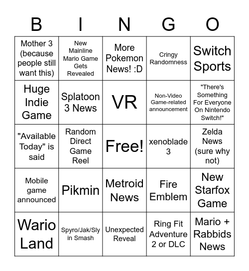 Direct Bingo Card
