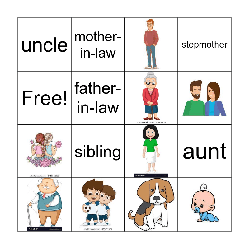 Family Bingo Card