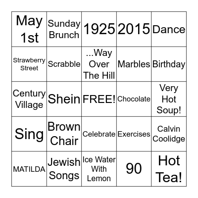 MATILDA'S 90TH BIRTHDAY BINGO! Bingo Card