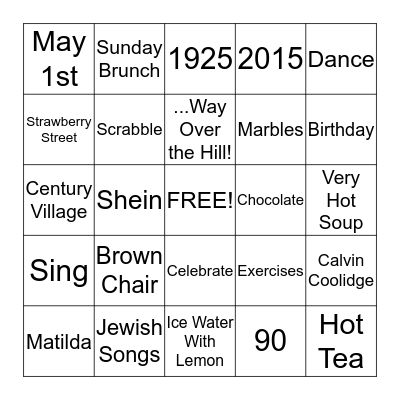 Matilda's 90th Birthday Bingo! Bingo Card