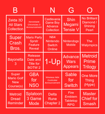 September Direct Bingo Card