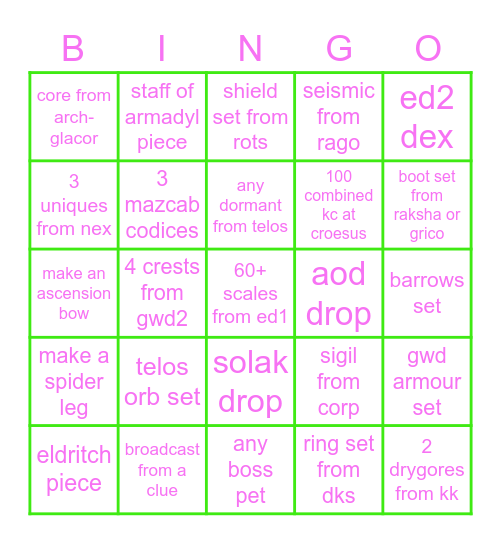 LEECHERS CLAN BINGO Card