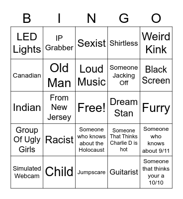 Omegle Bingo Card