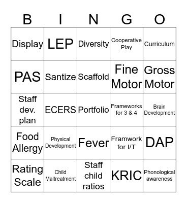 LINGO BINGO 2 Bingo Card