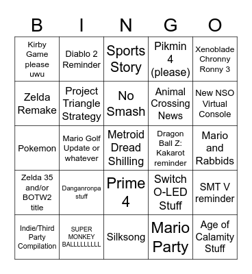 Da Direct Bingo Card