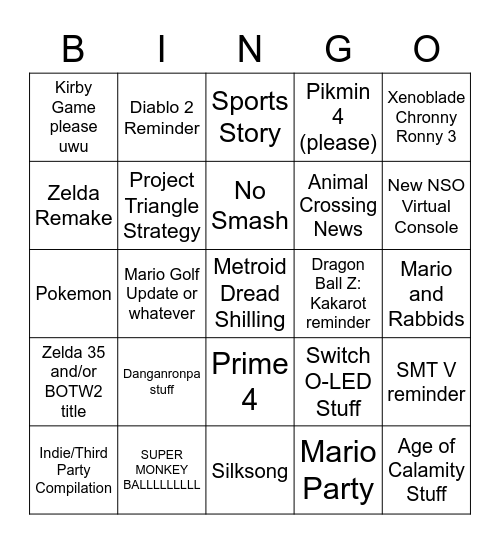 Da Direct Bingo Card