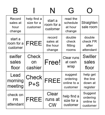 service lead bingo Card