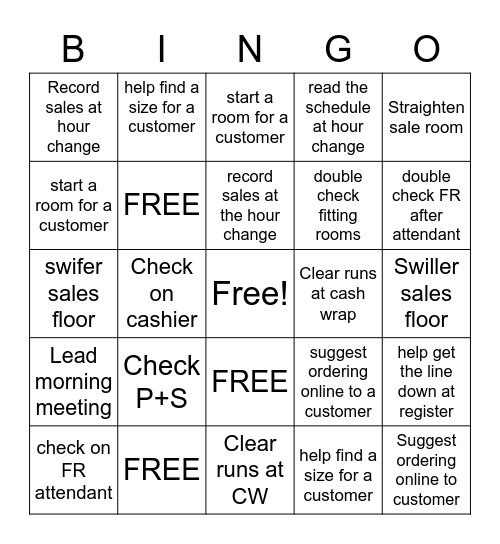 service lead bingo Card