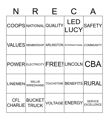 NRECA Bingo Card