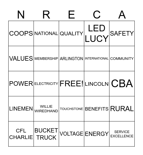 NRECA Bingo Card