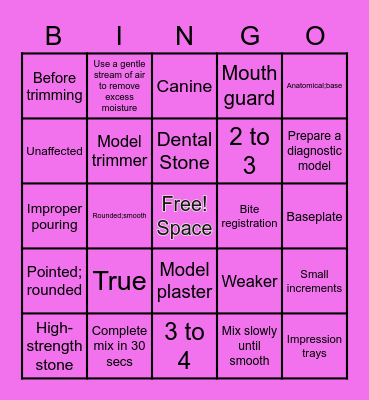 LAB MATERIALS & PROCEDURES Bingo Card