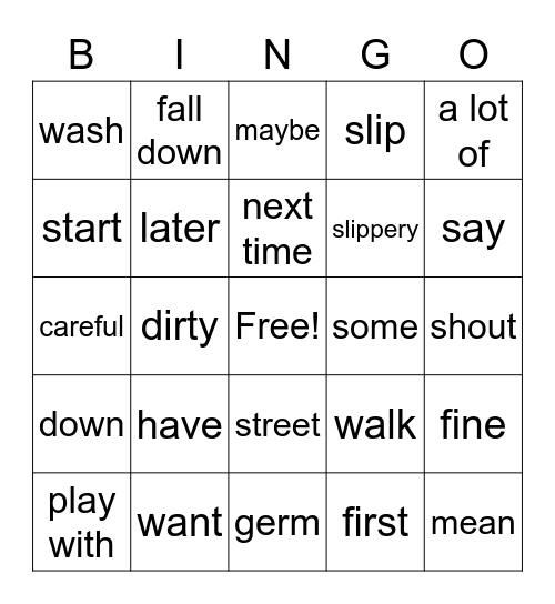 Beginner B3 Bingo Card