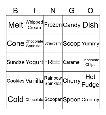 Connects Family Fun Night Bingo Card