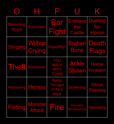 Oh boy Bingo Card