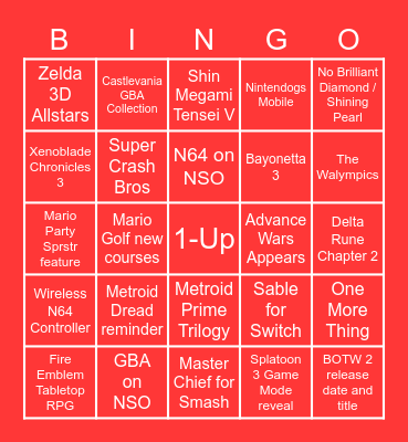 September Direct Bingo Card